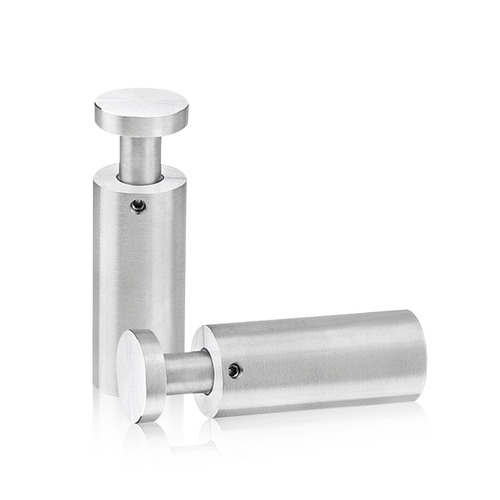 7/8'' Diameter X 2'' Barrel Length, Stainless Steel Satin Brushed Finish. Easy Fasten Adjustable Edge Grip Standoff (For Inside Use Only)