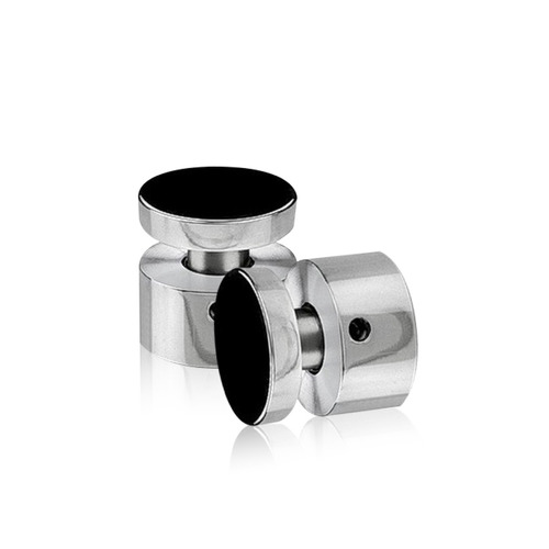 1'' Diameter X 1/2'' Barrel Length, Stainless Steel Polished Finish. Easy Fasten Adjustable Edge Grip Standoff (For Inside Use Only)