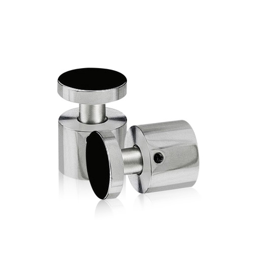 1'' Diameter X 3/4'' Barrel Length, Stainless Steel Polished Finish. Easy Fasten Adjustable Edge Grip Standoff (For Inside Use Only)
