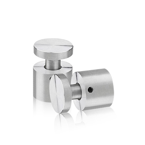 1'' Diameter X 3/4'' Barrel Length, Stainless Steel Satin Brushed Finish. Easy Fasten Adjustable Edge Grip Standoff (For Inside Use Only)