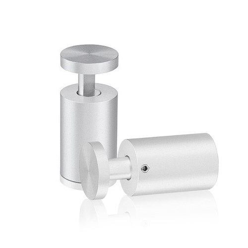 1'' Diameter X 1-1/2'' Barrel Length, Aluminum Clear Anodized Finish. Easy Fasten Adjustable Edge Grip Standoff (For Inside Use Only)