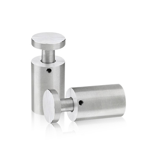 1'' Diameter X 1-1/2'' Barrel Length, Stainless Steel Satin Brushed Finish. Easy Fasten Adjustable Edge Grip Standoff (For Inside Use Only)