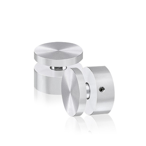 1-1/4'' Diameter X 1/2'' Barrel Length, Aluminum Clear Shiny Anodized Finish. Easy Fasten Adjustable Edge Grip Standoff (For Inside Use Only)