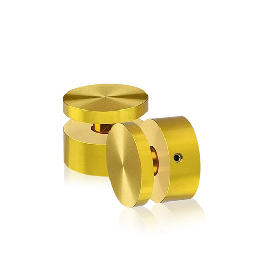 1-1/4'' Diameter X 1/2''  Barrel Length, Aluminum Gold Anodized Finish. Easy Fasten Adjustable Edge Grip Standoff (For Inside Use Only)
