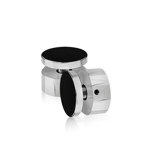 1-1/4'' Diameter X 1/2'' Barrel Length, Stainless Steel Polished Finish. Easy Fasten Adjustable Edge Grip Standoff (For Inside Use Only)