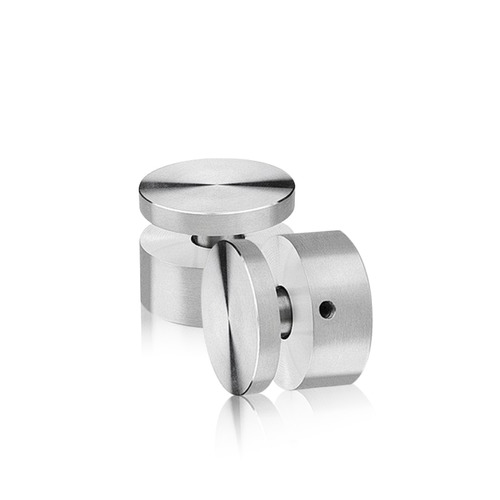 1-1/4'' Diameter X 1/2'' Barrel Length, Stainless Steel Satin Brushed Finish. Easy Fasten Adjustable Edge Grip Standoff (For Inside Use Only)
