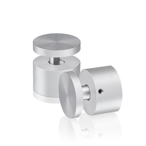 1-1/4'' Diameter X 3/4'' Barrel Length, Aluminum Clear Anodized Finish. Easy Fasten Adjustable Edge Grip Standoff (For Inside Use Only)