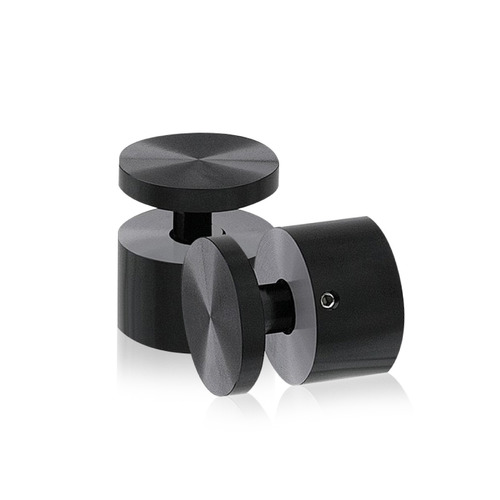 1-1/4'' Diameter X 3/4''  Barrel Length, Aluminum Black Anodized Finish. Easy Fasten Adjustable Edge Grip Standoff (For Inside Use Only)