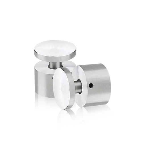 1-1/4'' Diameter X 3/4'' Barrel Length, Stainless Steel Satin Brushed Finish. Easy Fasten Adjustable Edge Grip Standoff (For Inside Use Only)