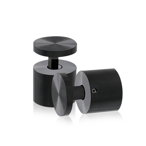 1-1/4'' Diameter X 1''  Barrel Length, Aluminum Black Anodized Finish. Easy Fasten Adjustable Edge Grip Standoff (For Inside Use Only)
