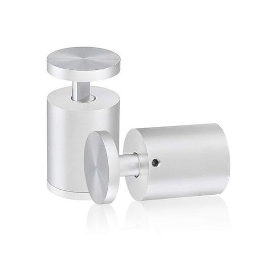 1-1/4'' Diameter X 1-1/2'' Barrel Length, Aluminum Clear Anodized Finish. Easy Fasten Adjustable Edge Grip Standoff (For Inside Use Only)