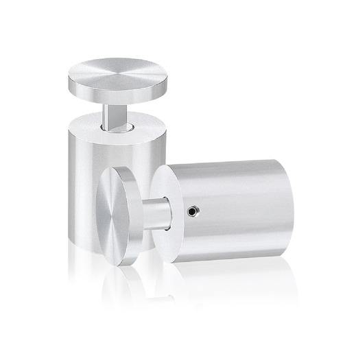1-1/4'' Diameter X 1-1/2'' Barrel Length, Aluminum Clear Shiny Anodized Finish. Easy Fasten Adjustable Edge Grip Standoff (For Inside Use Only)