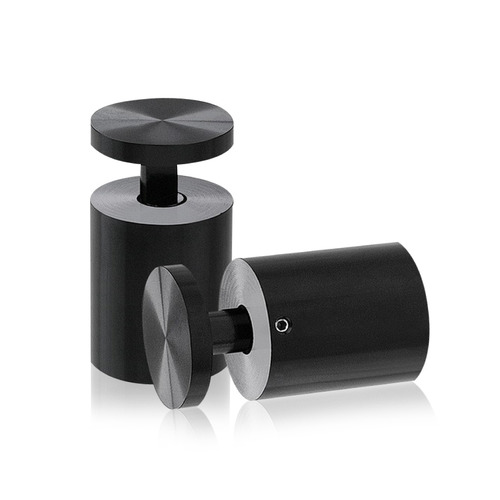 1-1/4'' Diameter X 1-1/2''  Barrel Length, Aluminum Black Anodized Finish. Easy Fasten Adjustable Edge Grip Standoff (For Inside Use Only)