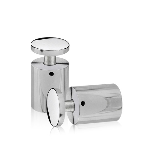 1-1/4'' Diameter X 1-1/2'' Barrel Length, Stainless Steel Polished Finish. Easy Fasten Adjustable Edge Grip Standoff (For Inside Use Only)