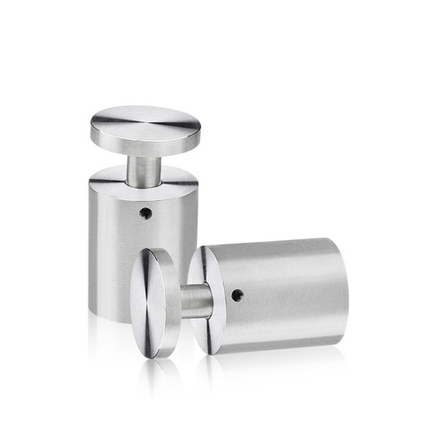 1-1/4'' Diameter X 1-1/2'' Barrel Length, Stainless Steel Satin Brushed Finish. Easy Fasten Adjustable Edge Grip Standoff (For Inside Use Only)