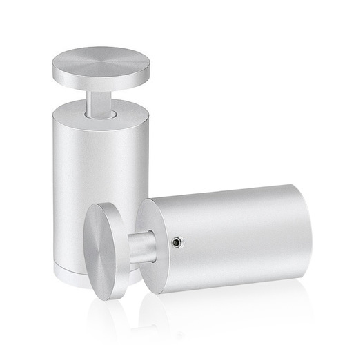1-1/4'' Diameter X 2'' Barrel Length, Aluminum Clear Anodized Finish. Easy Fasten Adjustable Edge Grip Standoff (For Inside Use Only)