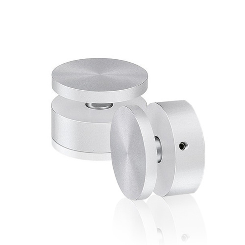 1-1/2'' Diameter X 1/2'' Barrel Length, Aluminum Clear Anodized Finish. Easy Fasten Adjustable Edge Grip Standoff (For Inside Use Only)