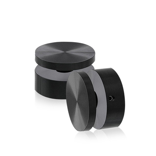1-1/2'' Diameter X 1/2''  Barrel Length, Aluminum Black Anodized Finish. Easy Fasten Adjustable Edge Grip Standoff (For Inside Use Only)