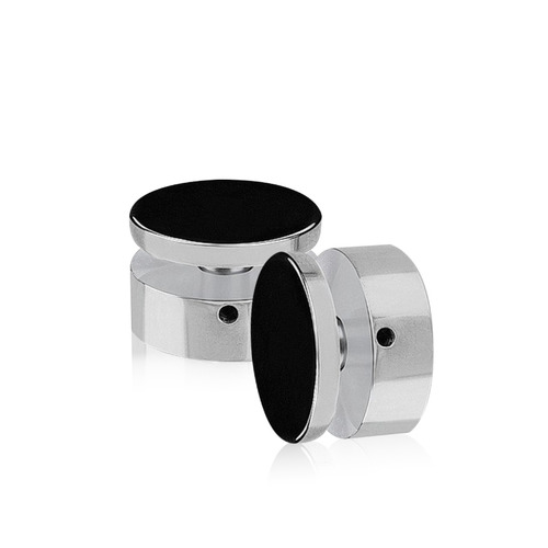 1-1/2'' Diameter X 1/2'' Barrel Length, Stainless Steel Polished Finish. Easy Fasten Adjustable Edge Grip Standoff (For Inside Use Only)