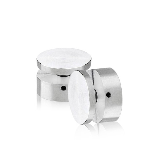 1-1/2'' Diameter X 1/2'' Barrel Length, Stainless Steel Satin Brushed Finish. Easy Fasten Adjustable Edge Grip Standoff (For Inside Use Only)