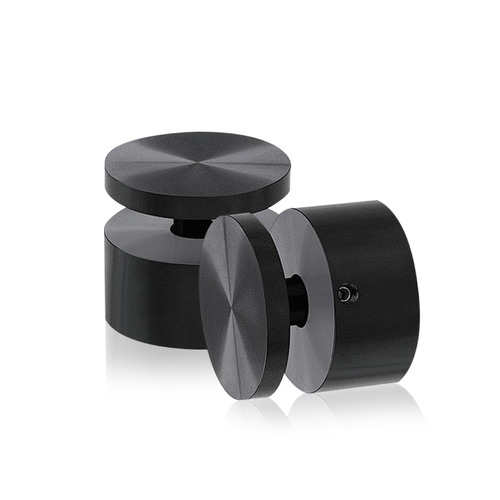 1-1/2'' Diameter X 3/4''  Barrel Length, Aluminum Black Anodized Finish. Easy Fasten Adjustable Edge Grip Standoff (For Inside Use Only)