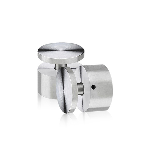 1-1/2'' Diameter X 3/4'' Barrel Length, Stainless Steel Satin Brushed Finish. Easy Fasten Adjustable Edge Grip Standoff (For Inside Use Only)