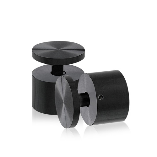 1-1/2'' Diameter X 1''  Barrel Length, Aluminum Black Anodized Finish. Easy Fasten Adjustable Edge Grip Standoff (For Inside Use Only)