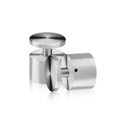 1-1/2'' Diameter X 1'' Barrel Length, Stainless Steel Satin Brushed Finish. Easy Fasten Adjustable Edge Grip Standoff (For Inside Use Only)