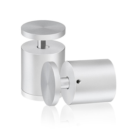 1-1/2'' Diameter X 1-1/2'' Barrel Length, Aluminum Clear Anodized Finish. Easy Fasten Adjustable Edge Grip Standoff (For Inside Use Only)
