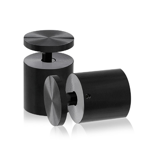 1-1/2'' Diameter X 1-1/2''  Barrel Length, Aluminum Black Anodized Finish. Easy Fasten Adjustable Edge Grip Standoff (For Inside Use Only)