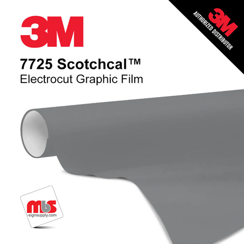 15'' x 10 Yards 3M™ 7725 Scotchcal™ ElectroCut™ Gloss Traffic Grey 8 year Punched 2 Mil Cast Graphic Vinyl Film (Color Code 151)