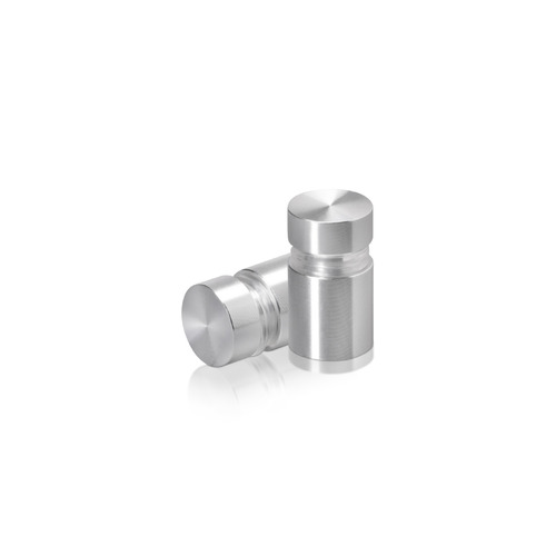1/2'' Diameter X 1/2'' Barrel Length, Aluminum Flat Head Standoffs, Shiny Anodized Finish Easy Fasten Standoff (For Inside / Outside use) Tamper Proof Standoff [Required Material Hole Size: 3/8'']
