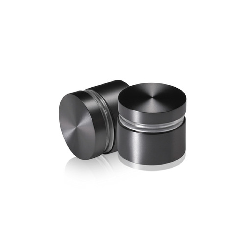 1'' Diameter X 1/2'' Barrel Length, Aluminum Flat Head Standoffs, Titanium Anodized Finish Easy Fasten Standoff (For Inside / Outside use) Tamper Proof Standoff [Required Material Hole Size: 7/16'']