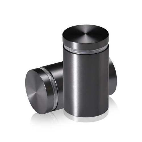 1-1/4'' Diameter X 1-3/4'' Barrel Length, Aluminum Flat Head Standoffs, Titanium Anodized Finish Easy Fasten Standoff (For Inside / Outside use) Tamper Proof Standoff [Required Material Hole Size: 7/16'']