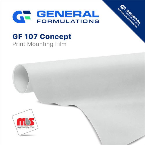 54'' x 50 Yard Roll - General Formulations 107 1.5 Mil Opaque White Polypropylene 1 Year High Tack Double Sided Permanent Adhesive