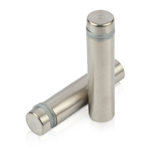 1/2'' Diameter X 1-3/4'' Barrel Length, Hollow Stainless Steel Brushed Finish. Easy Fasten Standoff (For Inside Use Only) [Required Material Hole Size: 3/8'']