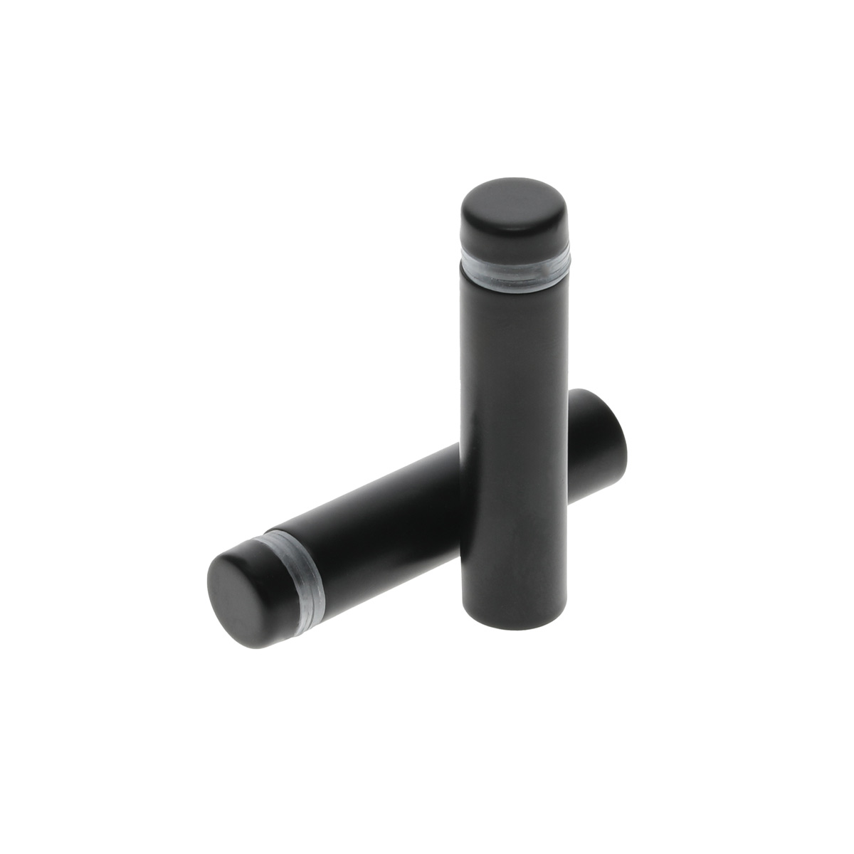 1/2'' Diameter X 1-3/4'' Barrel Length, Hollow Stainless Steel Matte Black Finish. Easy Fasten Standoff (For Inside Use Only) [Required Material Hole Size: 3/8'']