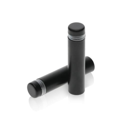 1/2'' Diameter X 1-3/4'' Barrel Length, Hollow Stainless Steel Matte Black Finish. Easy Fasten Standoff (For Inside Use Only) [Required Material Hole Size: 3/8'']