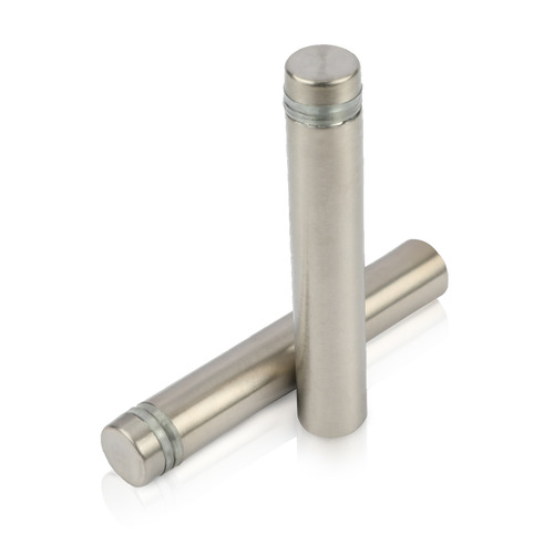 1/2'' Diameter X 2-1/2'' Barrel Length, Hollow Stainless Steel Brushed Finish. Easy Fasten Standoff (For Inside Use Only) [Required Material Hole Size: 3/8'']