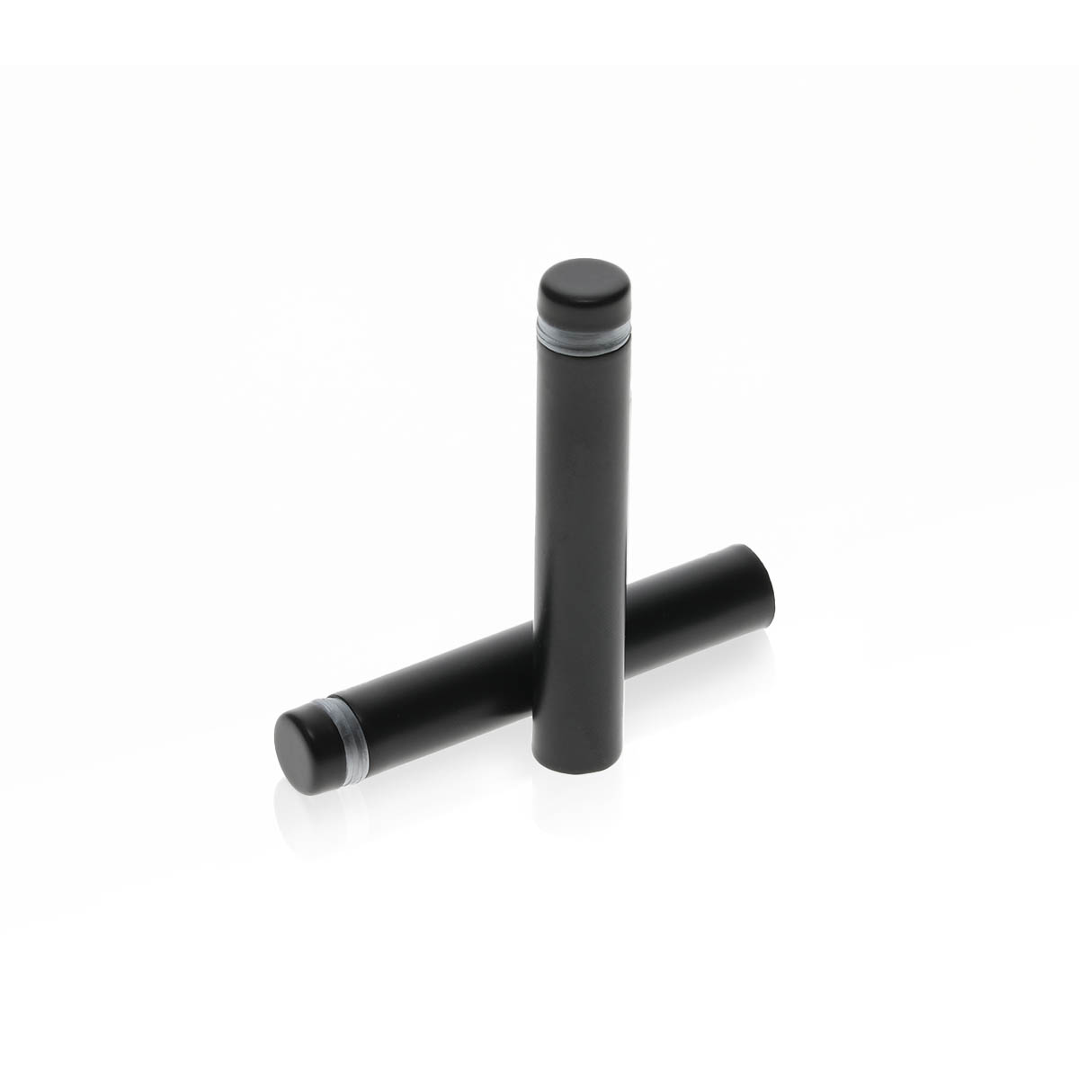 1/2'' Diameter X 2-1/2'' Barrel Length, Hollow Stainless Steel Matte Black Finish. Easy Fasten Standoff (For Inside Use Only) [Required Material Hole Size: 3/8'']
