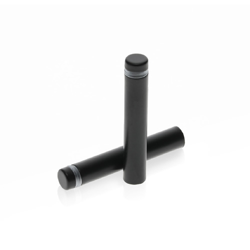 1/2'' Diameter X 2-1/2'' Barrel Length, Hollow Stainless Steel Matte Black Finish. Easy Fasten Standoff (For Inside Use Only) [Required Material Hole Size: 3/8'']