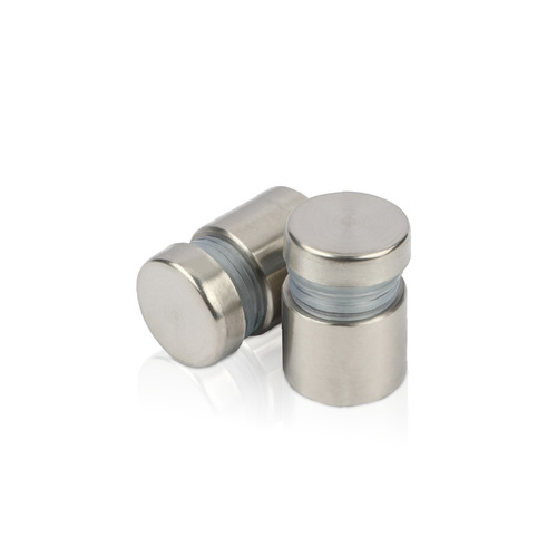 5/8'' Diameter X 1/2'' Barrel Length, Hollow Stainless Steel Brushed Finish. Easy Fasten Standoff (For Inside Use Only) [Required Material Hole Size: 7/16'']