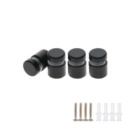 (Set of 4) 1/2'' Diameter 1/2'' Barrel Length, Hollow Stainless Steel Standoff, Diameter: 5/8'', Standoff: 1/2'' with (4) 2208Z Screws and (4) LANC1 Anchors for concrete or drywall (For Inside Use Only) [Required Material Hole Size: 7/16'']