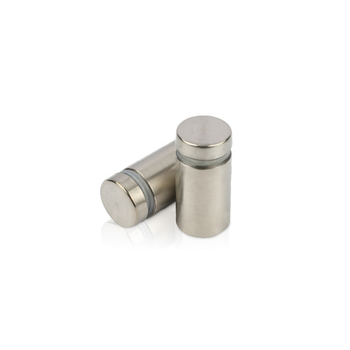 5/8'' Diameter X 1'' Barrel Length, Hollow Stainless Steel Brushed Finish. Easy Fasten Standoff (For Inside Use Only) [Required Material Hole Size: 7/16'']