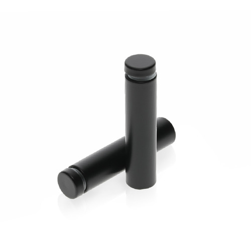 5/8'' Diameter X 2-1/2'' Barrel Length, Hollow Stainless Steel Matte Black Finish. Easy Fasten Standoff (For Inside Use Only) [Required Material Hole Size: 7/16'']