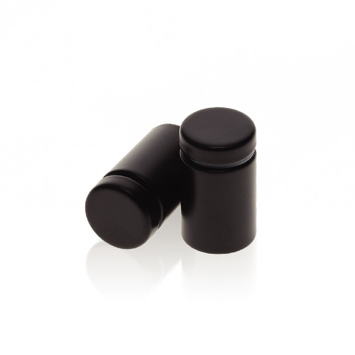 3/4'' Diameter X 1'' Barrel Length, Hollow Hollow Stainless Steel Matte Black Finish. Easy Fasten Standoff (For Inside Use Only) [Required Material Hole Size: 7/16'']