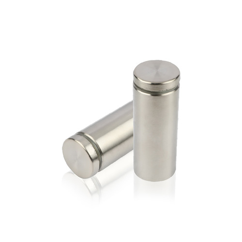1'' Diameter X 1-3/4'' Barrel Length, Hollow Stainless Steel Brushed Finish. Easy Fasten Standoff (For Inside Use Only) [Required Material Hole Size: 7/16'']