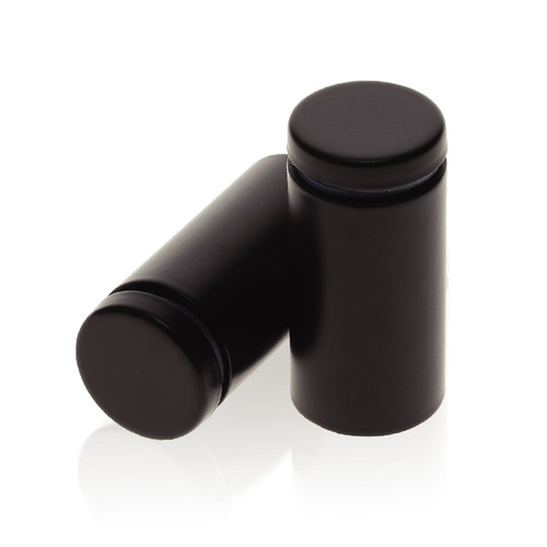 1'' Diameter X 1-3/4'' Barrel Length, Hollow Stainless Steel Matte Black Finish. Easy Fasten Standoff (For Inside Use Only) [Required Material Hole Size: 7/16'']