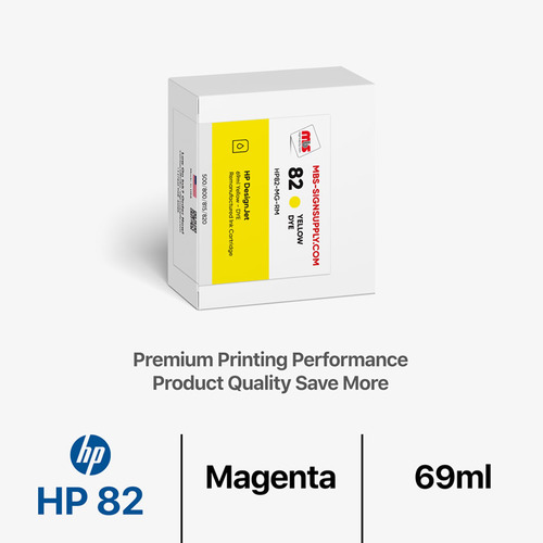 HP 82 DYE 69ml Remanufactured Yellow Ink Cartridge for Designjet 500/800/815/820