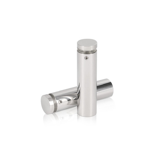 3/4'' Diameter X 2-1/2'' Barrel Length, (304) Stainless Steel Polished Finish. Easy Fasten Standoff (For Inside / Outside use) Tamper Proof Standoff [Required Material Hole Size: 7/16'']